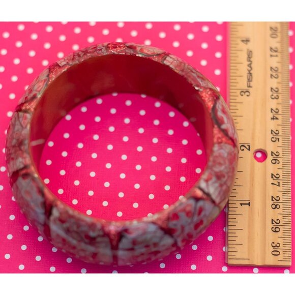 Vintage Red Scales Bangle 8 1/2 inch - P16 - Picture 3 of 3